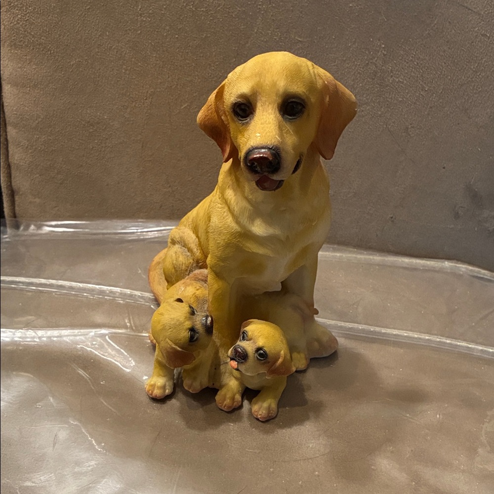 Yellow Labrador Dog & Puppy Figurine Set - Picture 1 of 8